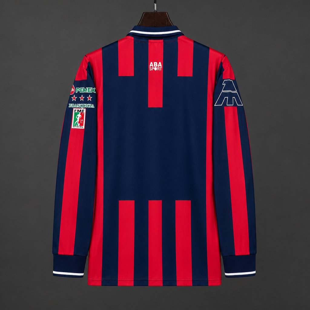 Retro 96/97 Chivas de Guadalajara Third Long Sleeve Red/Blue Jersey