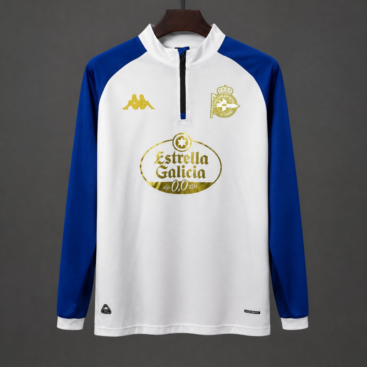 26/27 Deportivo La Coruña White with Blue  Long Sleeve Half-Zip Jersey